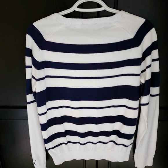 Navy Striped Puma Sweater - Picture 2 of 5